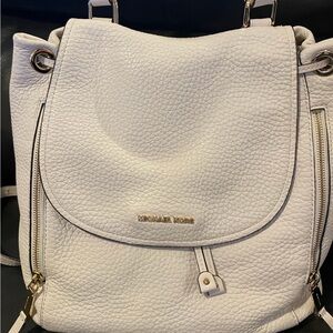 Michael Kors White Leather Backpack